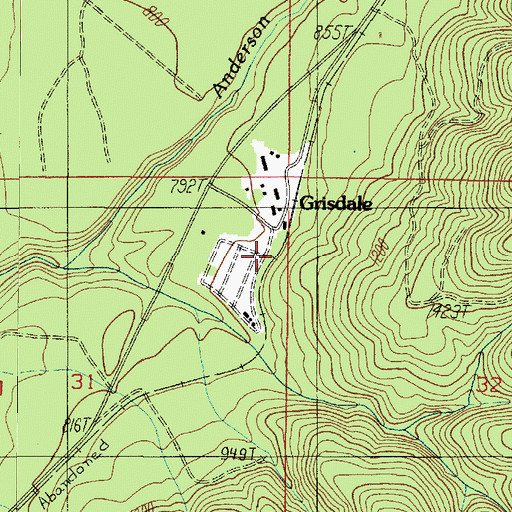 Topographic Map of Grisdale, WA