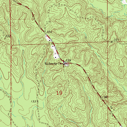 Topographic Map of Liberty Church, AL