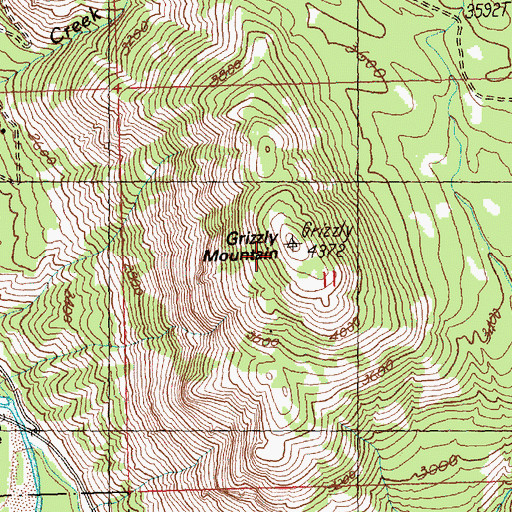 Topographic Map of Grizzly Mountain, WA