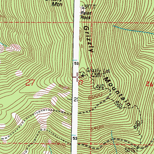 Topographic Map of Grizzly Mountain, WA
