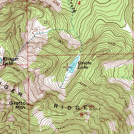 Topographic Map of Grotto Lake, WA