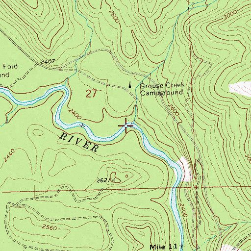 Topographic Map of Grouse Creek, WA