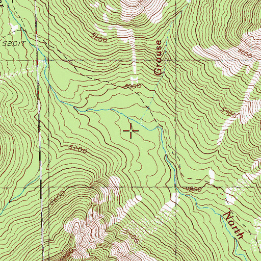 Topographic Map of Grouse Creek, WA