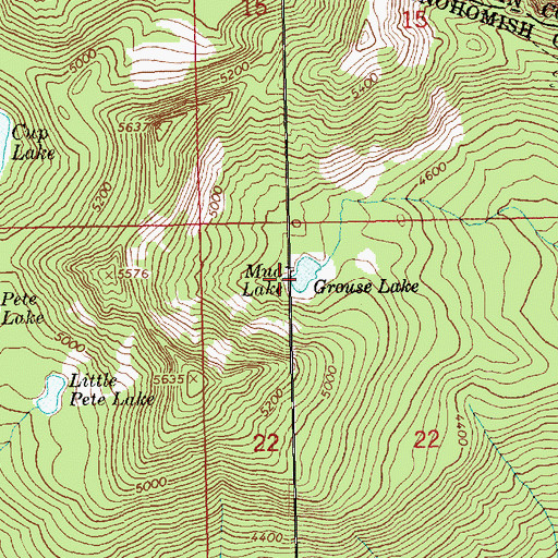Topographic Map of Grouse Lake, WA