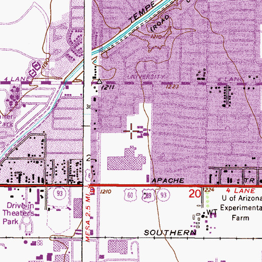 Topographic Map of Webster Elementary School, AZ