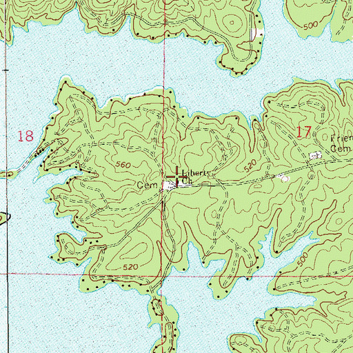 Topographic Map of Liberty Baptist Church, AL