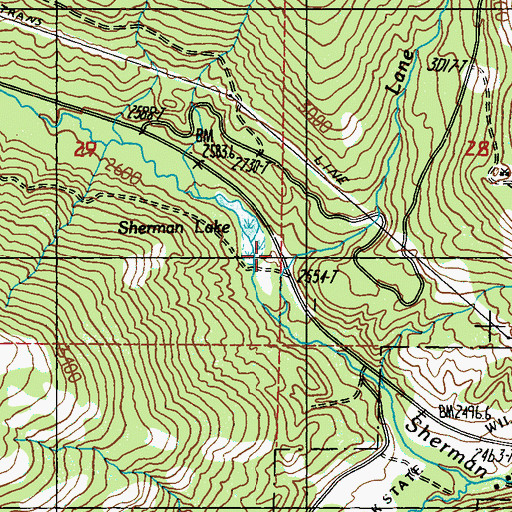 Topographic Map of Growden Guard Station (historical), WA