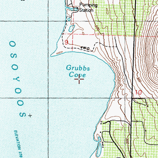 Topographic Map of Grubbs Cove, WA