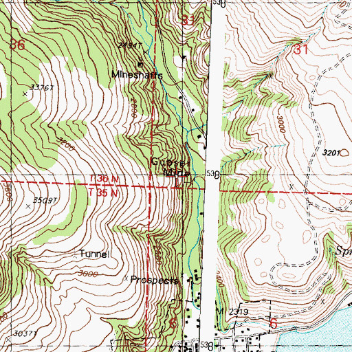 Topographic Map of Gubser Mine, WA