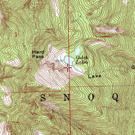 Topographic Map of Gulch Lakes, WA