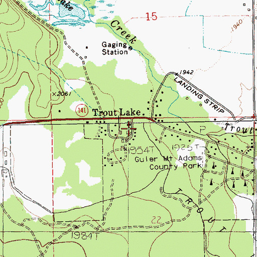 Topographic Map of Guler, WA