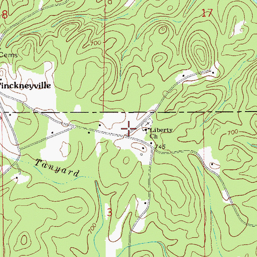 Topographic Map of Liberty Methodist Church, AL