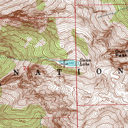 Topographic Map of Gunn Lake, WA