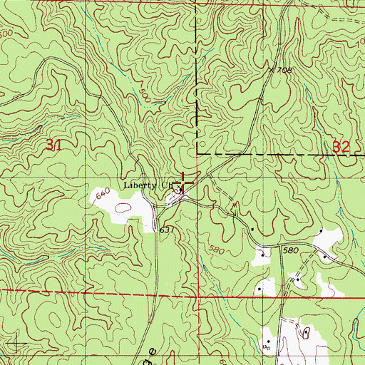 Topographic Map of Liberty Baptist Church, AL
