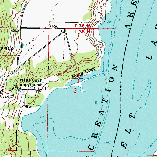 Topographic Map of Haag Cove, WA