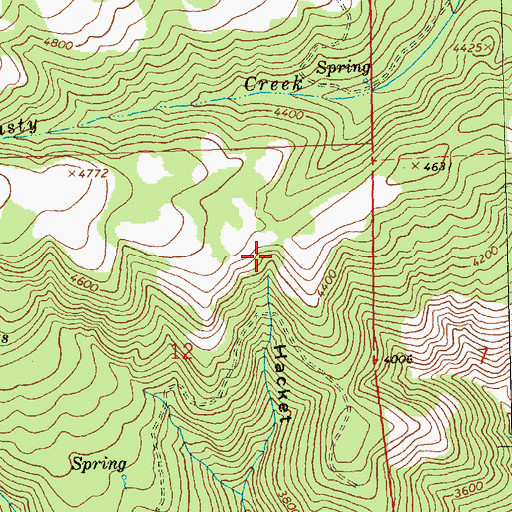 Topographic Map of Hacket Canyon, WA