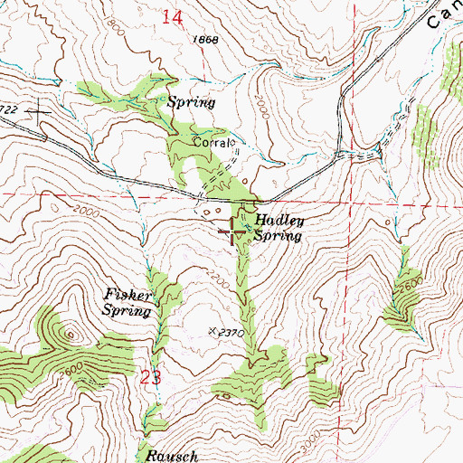 Topographic Map of Hadley Spring, WA