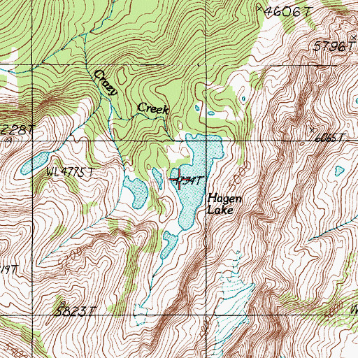 Topographic Map of Hagen Lake, WA