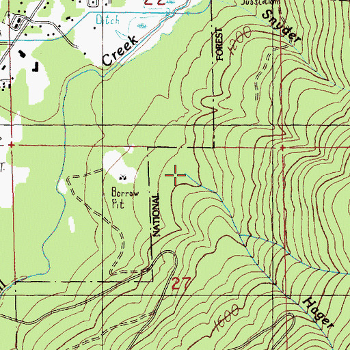 Topographic Map of Hager Creek, WA