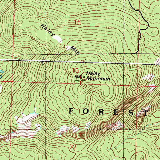 Topographic Map of Haley Mountain, WA