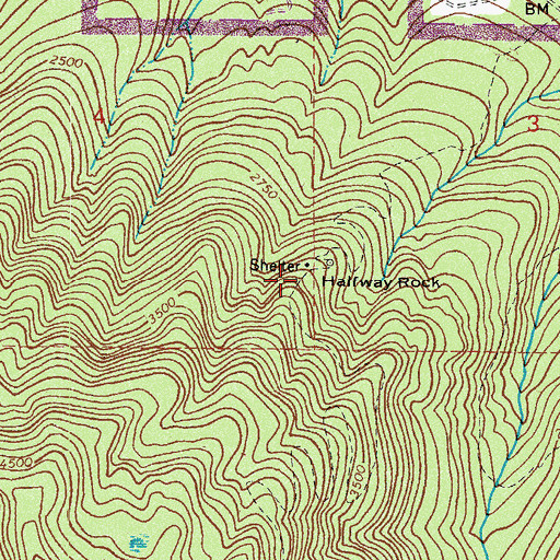 Topographic Map of Halfway Rock, WA