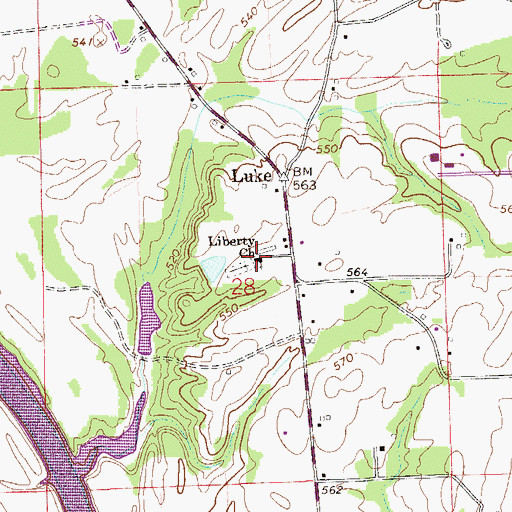 Topographic Map of Liberty Methodist Church, AL