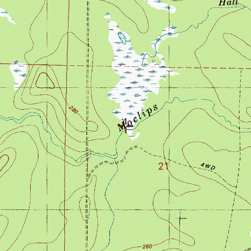 Topographic Map of Hall Creek, WA