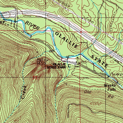 Topographic Map of Hall Creek, WA