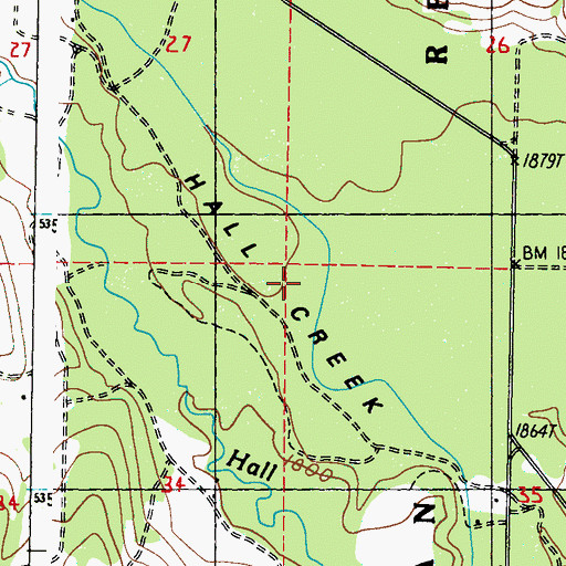 Topographic Map of Hall Creek Flat, WA