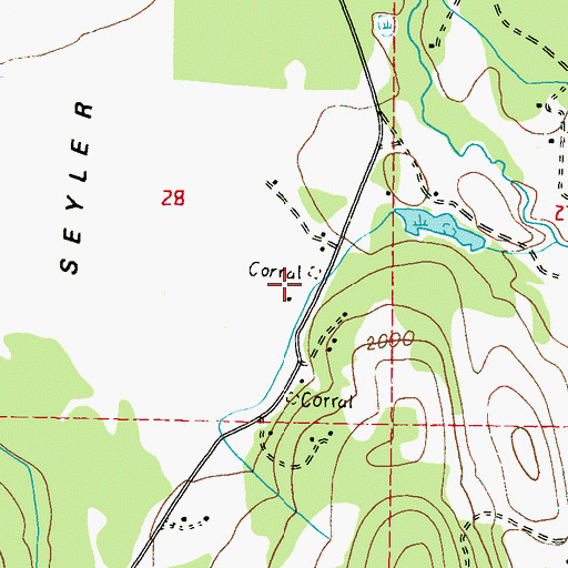 Topographic Map of Hall Ranch, WA