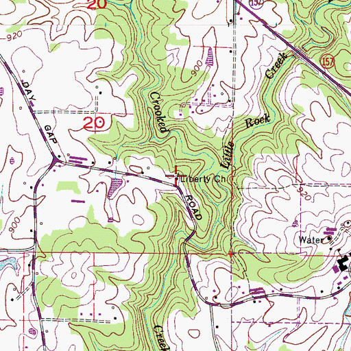 Topographic Map of Liberty Congregational Methodist Church, AL