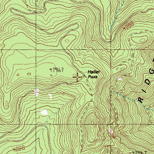 Topographic Map of Haller Pass, WA