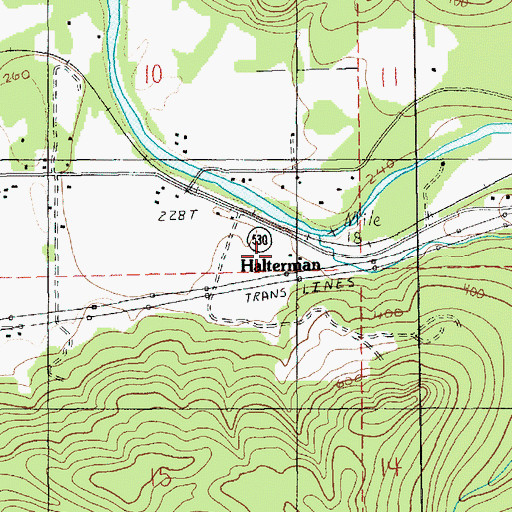 Topographic Map of Halterman, WA