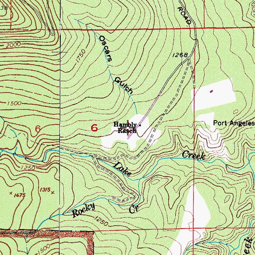 Topographic Map of Hambly Ranch, WA