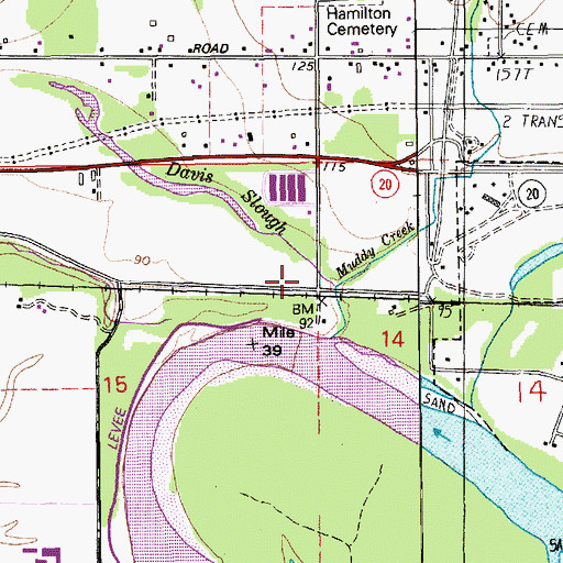 Topographic Map of Hamilton Junction, WA