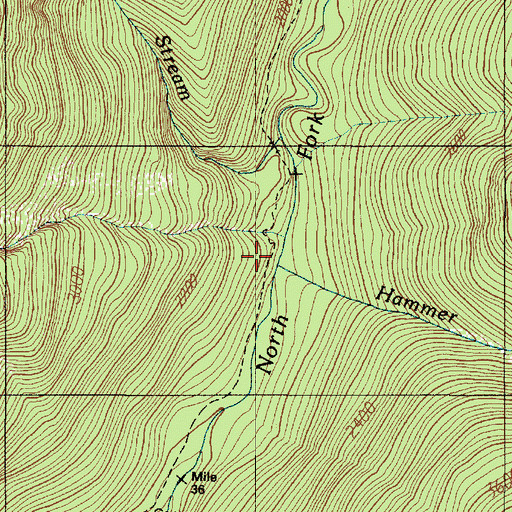 Topographic Map of Hammer Creek, WA