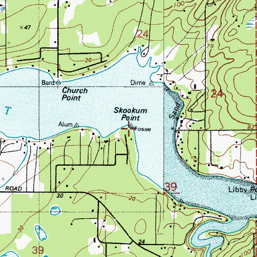 Topographic Map of Hammersley Inlet, WA