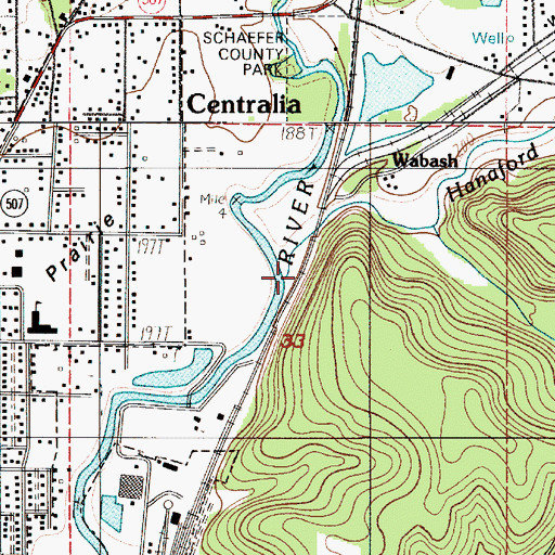 Topographic Map of Hanaford Creek, WA