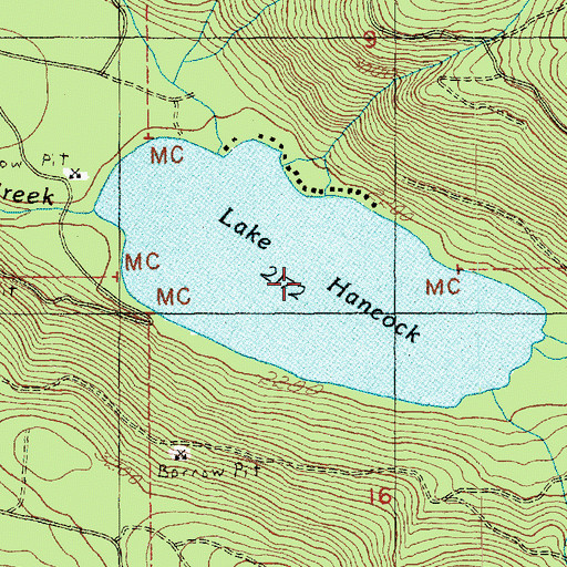 Topographic Map of Lake Hancock, WA