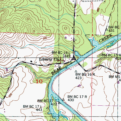 Topographic Map of Liberty Missionary Baptist Church, AL