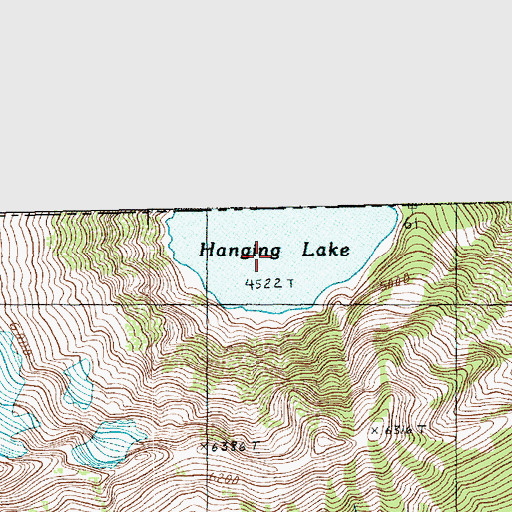 Topographic Map of Hanging Lake, WA