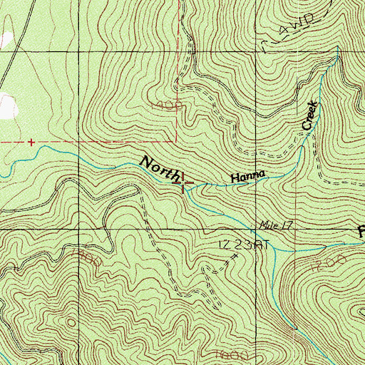 Topographic Map of Hanna Creek, WA