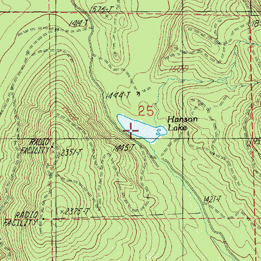 Topographic Map of Hanson Lake, WA
