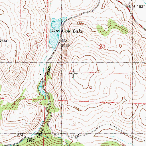 Topographic Map of Happy Hill, WA