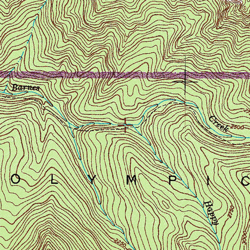 Topographic Map of Happy Lake Creek, WA