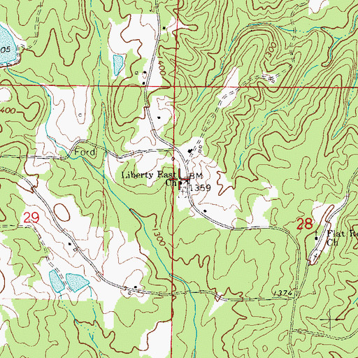 Topographic Map of Liberty East Church, AL