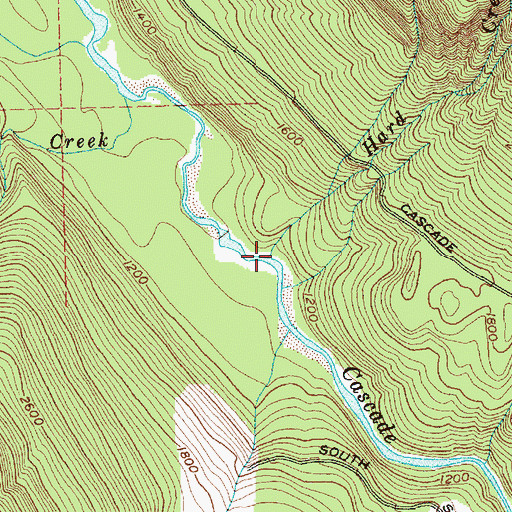 Topographic Map of Hard Creek, WA