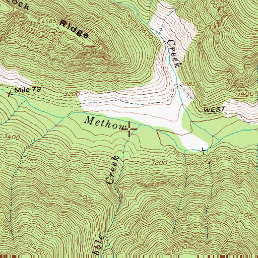 Topographic Map of Hard Scrabble Creek, WA