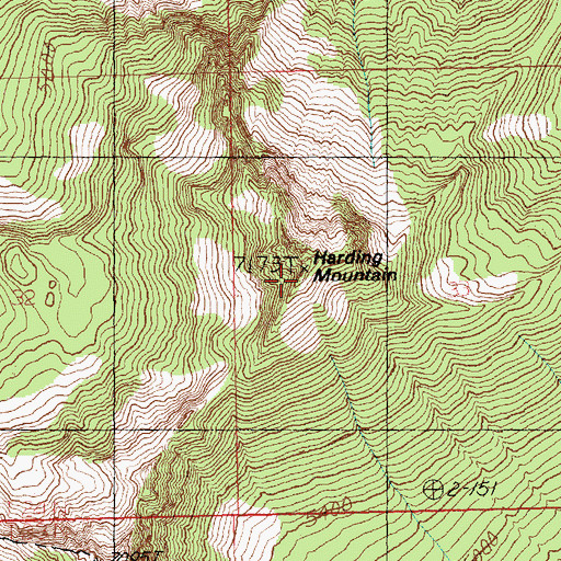 Topographic Map of Harding Mountain, WA