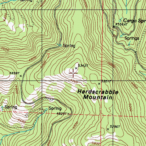 Topographic Map of Hardscrabble Mountain, WA